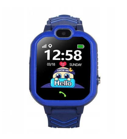 Išmanusis laikrodis vaikams SMARTWATCH LBS telefonas IP67 SOS mėlynas