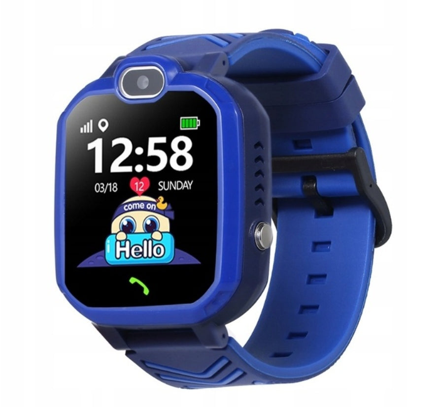 Išmanusis laikrodis vaikams SMARTWATCH LBS telefonas IP67 SOS mėlynas