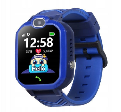 Išmanusis laikrodis vaikams SMARTWATCH LBS telefonas IP67 SOS mėlynas