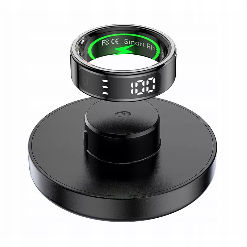 Išmanusis „Smart Ring“ žiedas su LED ekranu, 5ATM, juodas, dydis 9 / 20