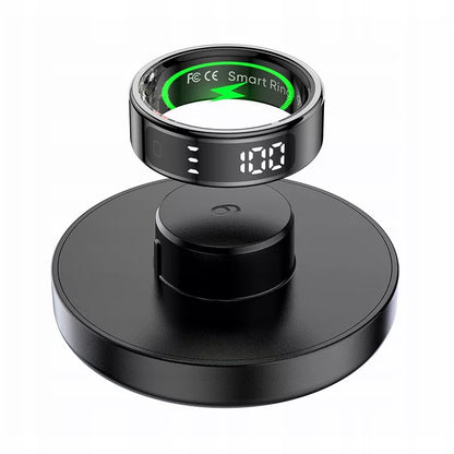 Išmanusis „Smart Ring“ žiedas su LED ekranu, 5ATM, juodas, dydis 9 / 20