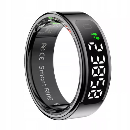 Išmanusis „Smart Ring“ žiedas su LED ekranu, 5ATM, juodas, dydis 9 / 20