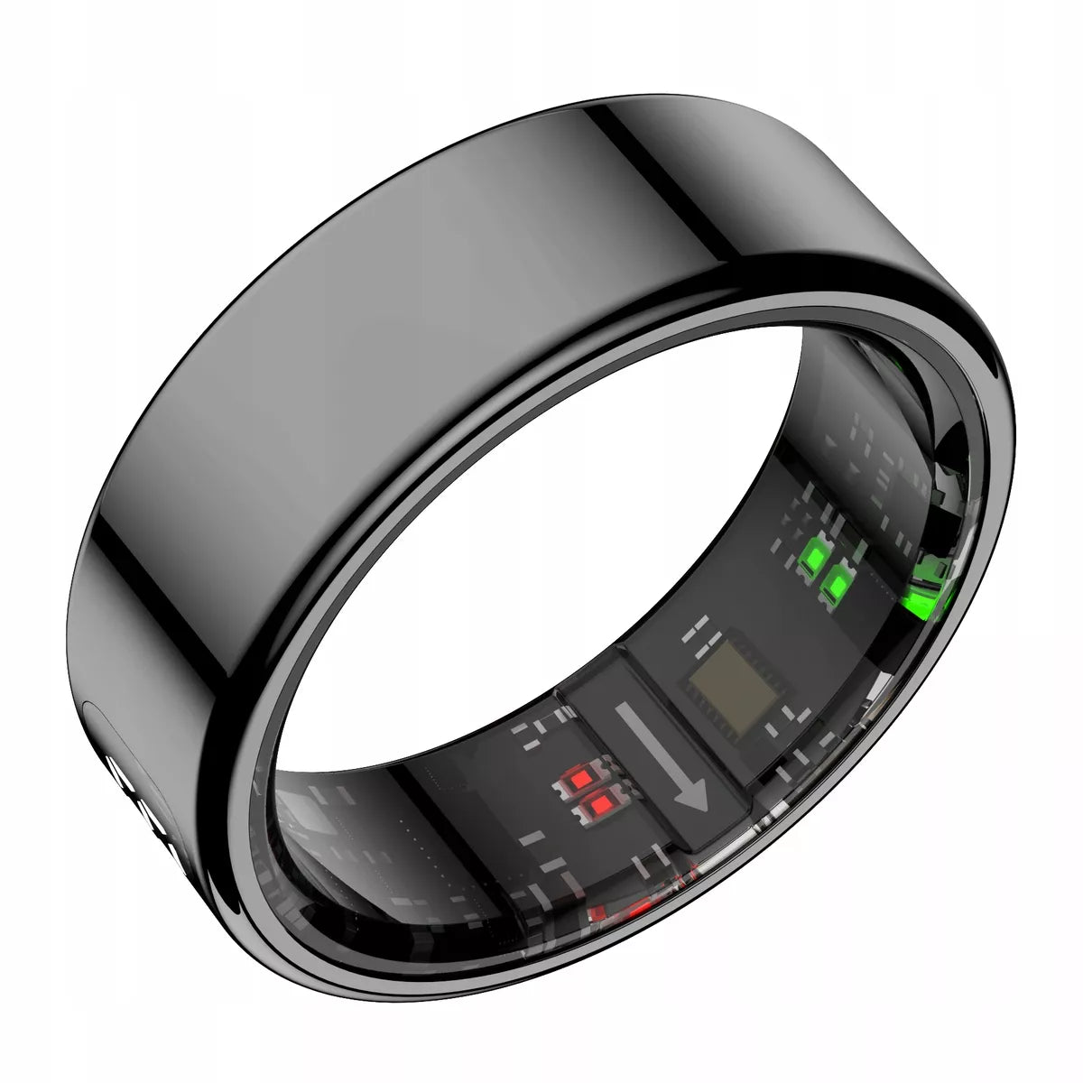 Išmanusis „Smart Ring“ žiedas su LED ekranu, 5ATM, juodas, dydis 9 / 20