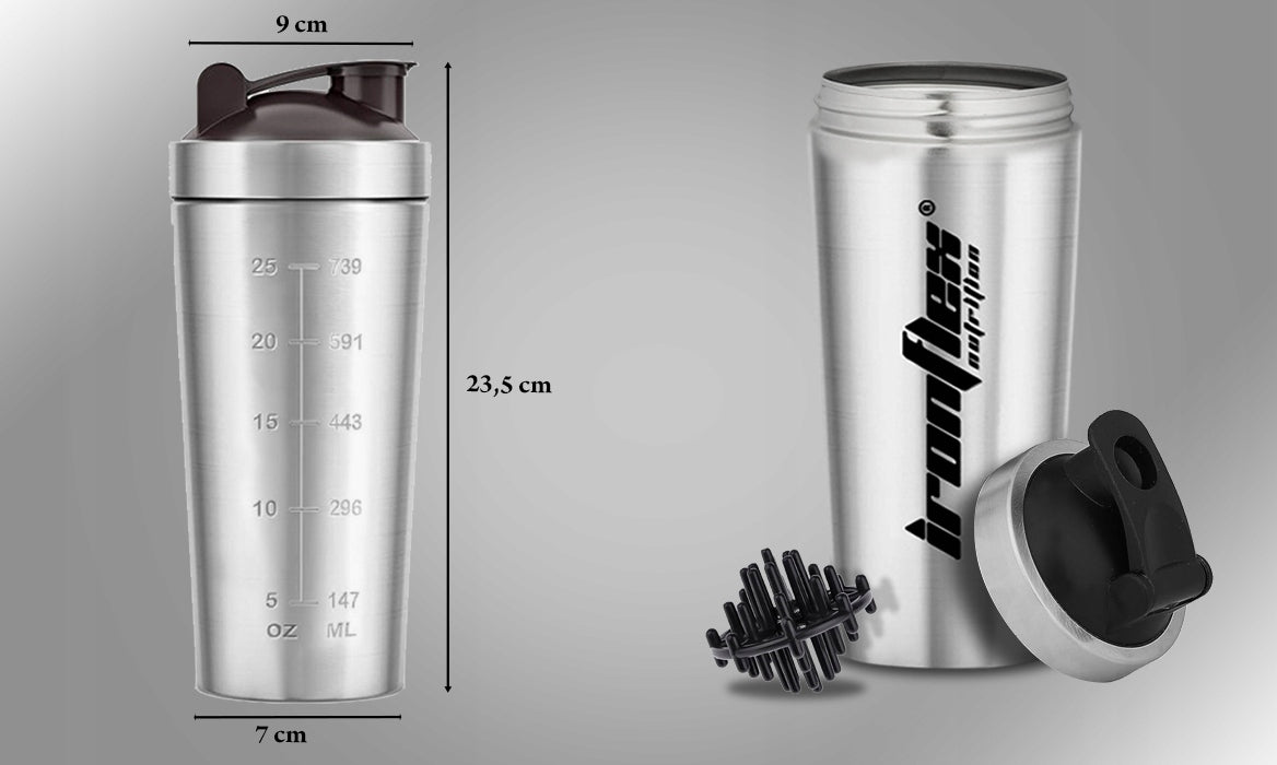 IRONFLEX Plieninis purtyklis 750ml, sandarus, maisto papildams sporto salei