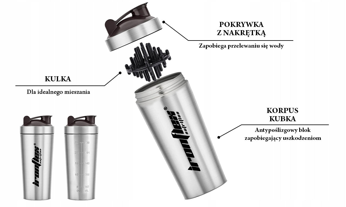 IRONFLEX Plieninis purtyklis 750ml, sandarus, maisto papildams sporto salei