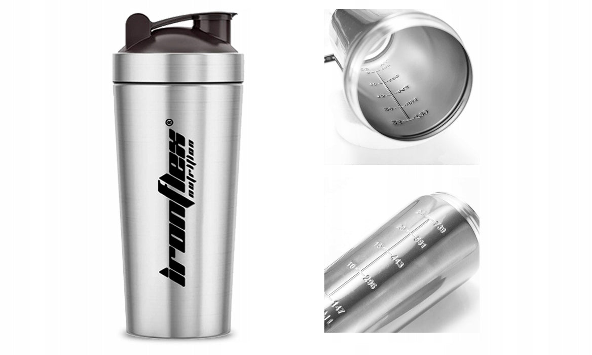 IRONFLEX Plieninis purtyklis 750ml, sandarus, maisto papildams sporto salei