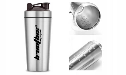 IRONFLEX Plieninis purtyklis 750ml, sandarus, maisto papildams sporto salei