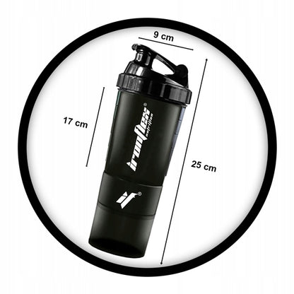 IRONFLEX 500ml Sandarus šeikeris sporto salei su talpa baltymui
