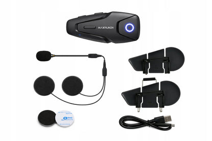 Motociklininkų Interkomas Bluetooth 5.3 su ANC – Ryšio Atstumas 500 M, Veikimas Iki 100 Km/h, 2 Vartotojams, IPX5 Apsauga nuo Vandens
