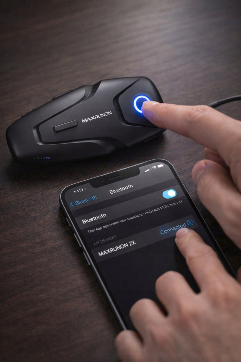 Motociklininkų Interkomas Bluetooth 5.3 su ANC – Ryšio Atstumas 500 M, Veikimas Iki 100 Km/h, 2 Vartotojams, IPX5 Apsauga nuo Vandens