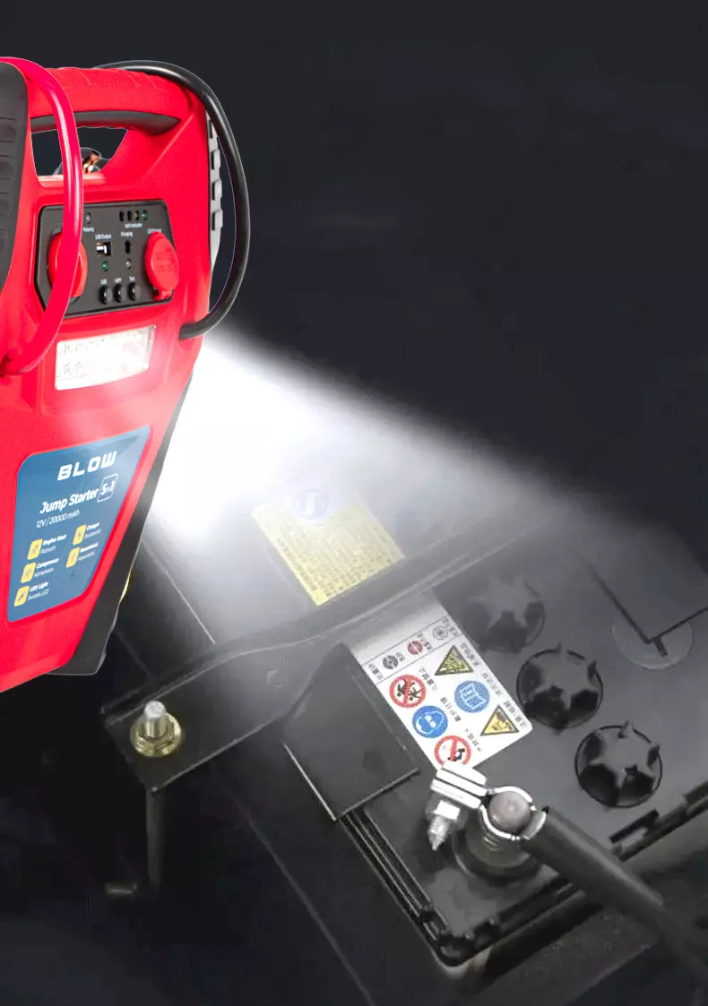 Jump starter / powerbank 5 in 1 – kompresorius ir siurblys automobiliams 12 V, 20000 mAh