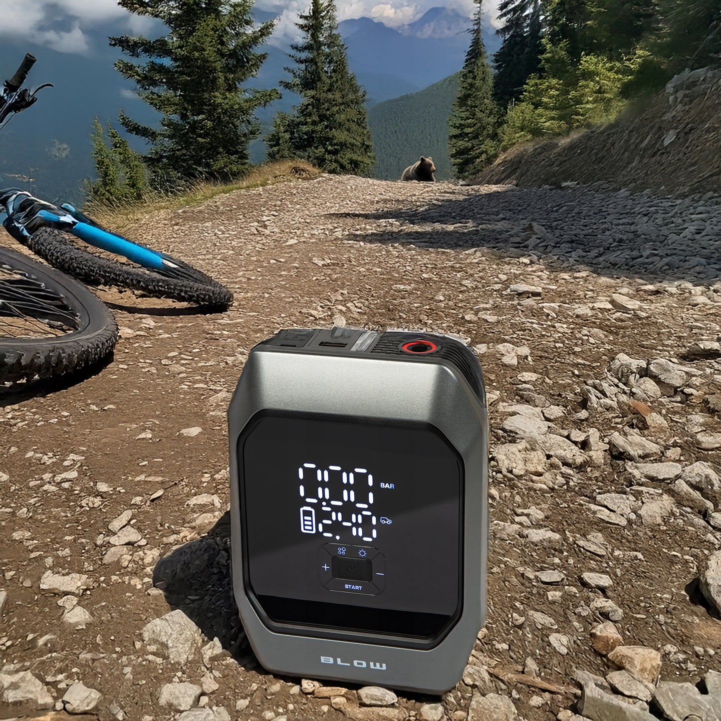 JUMP STARTER KOMPRESOR SIURBLYS TINTUVAS STIPRINTUVAS POWERBANK GALINGAS 9000mAh