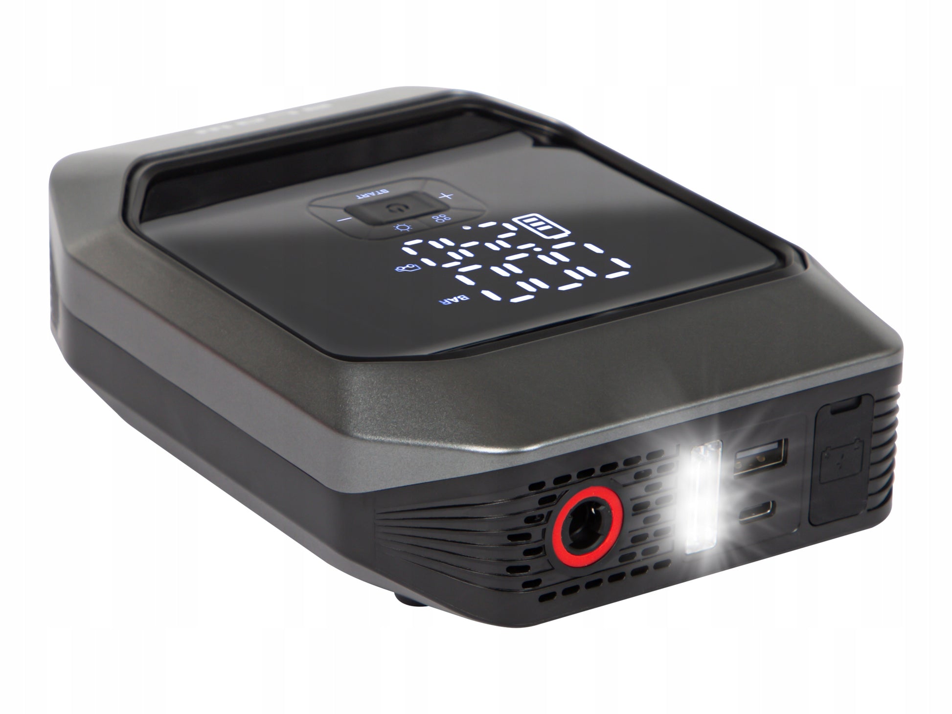 JUMP STARTER KOMPRESOR SIURBLYS TINTUVAS STIPRINTUVAS POWERBANK GALINGAS 9000mAh