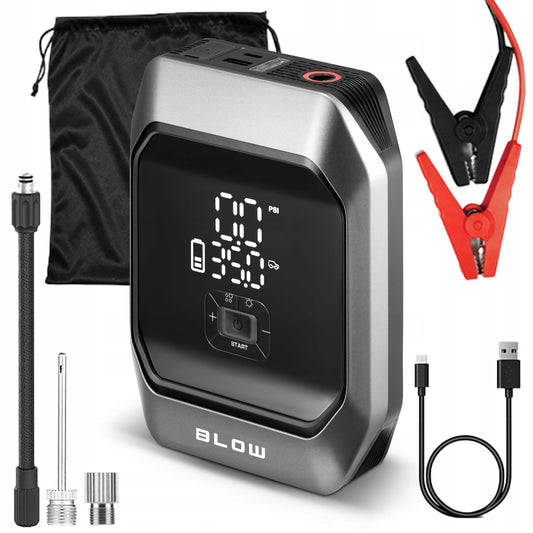 JUMP STARTER KOMPRESOR SIURBLYS TINTUVAS STIPRINTUVAS POWERBANK GALINGAS 9000mAh