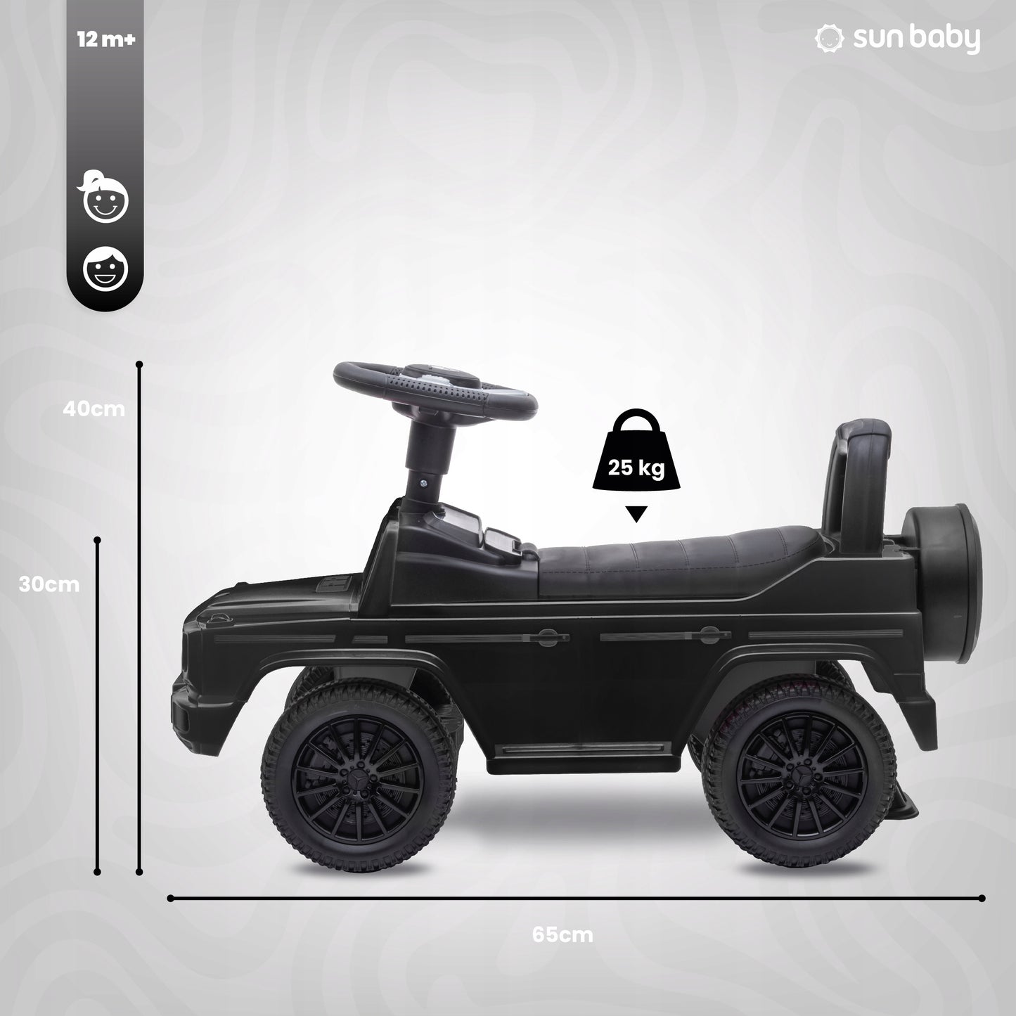 Stumblinukas Stumiamas Vaikščiukas vaikams Mercedes Benz G Stumdukas Daiktadėžė garsas