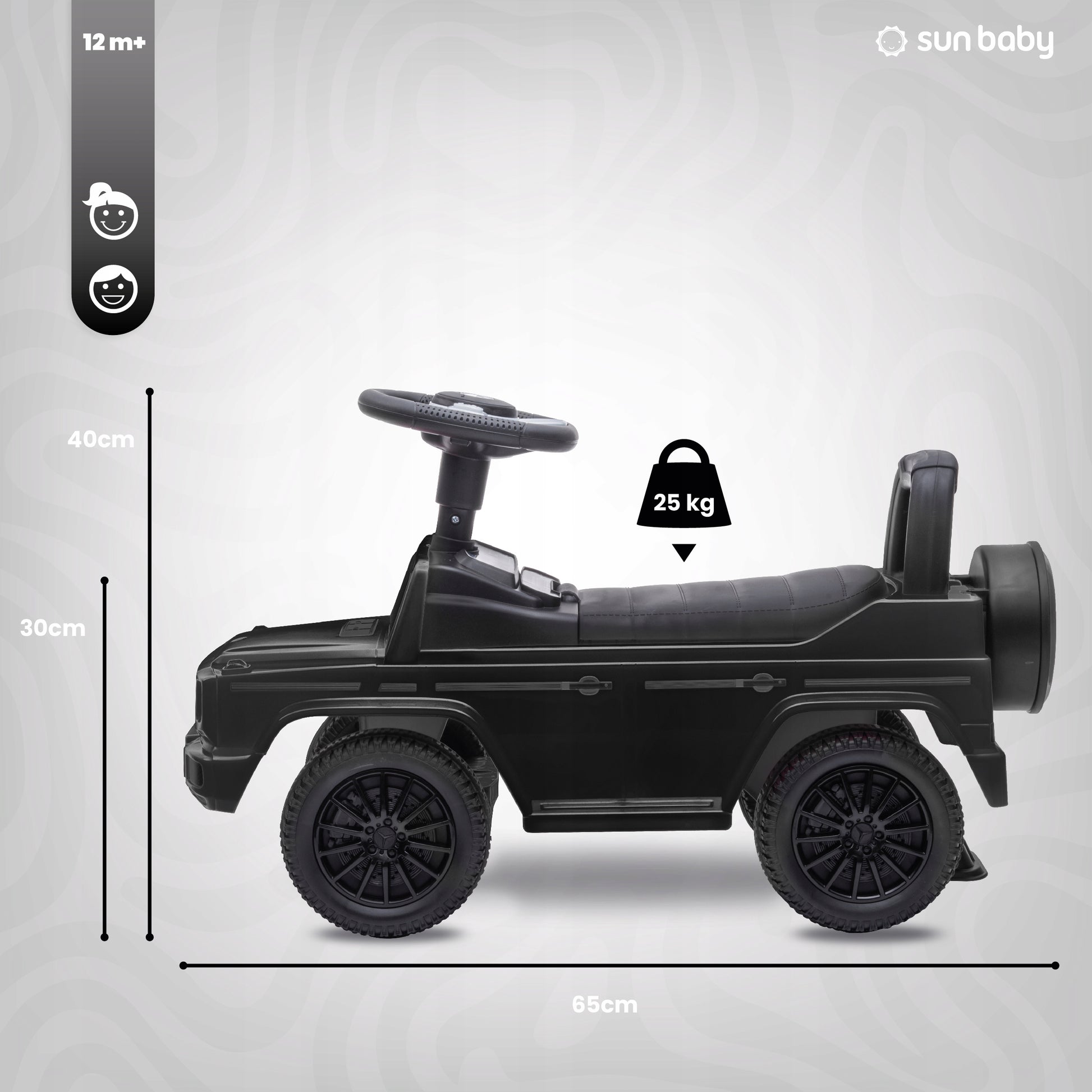 Stumblinukas Stumiamas Vaikščiukas vaikams Mercedes Benz G Stumdukas Daiktadėžė garsas