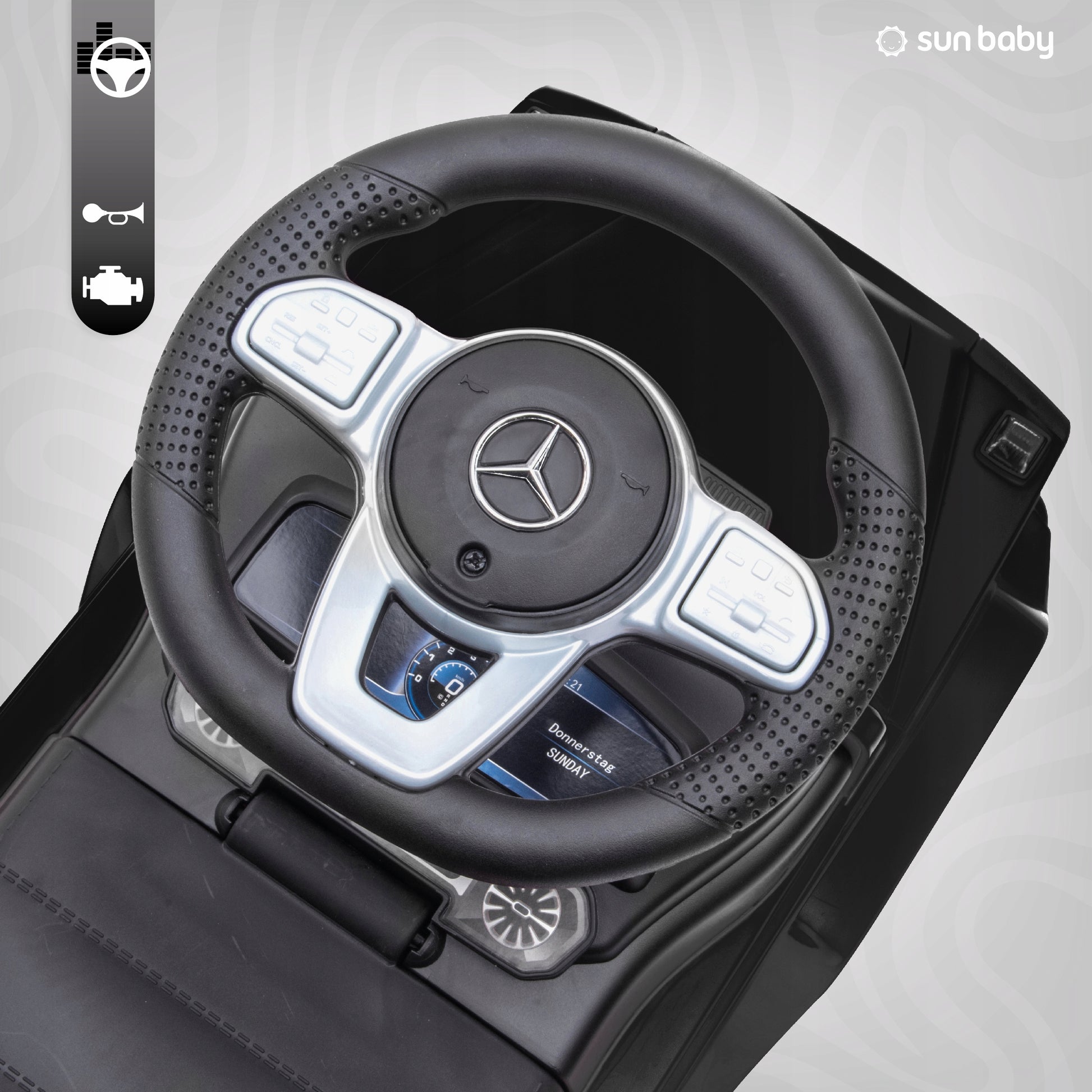 Stumblinukas Stumiamas Vaikščiukas vaikams Mercedes Benz G Stumdukas Daiktadėžė garsas