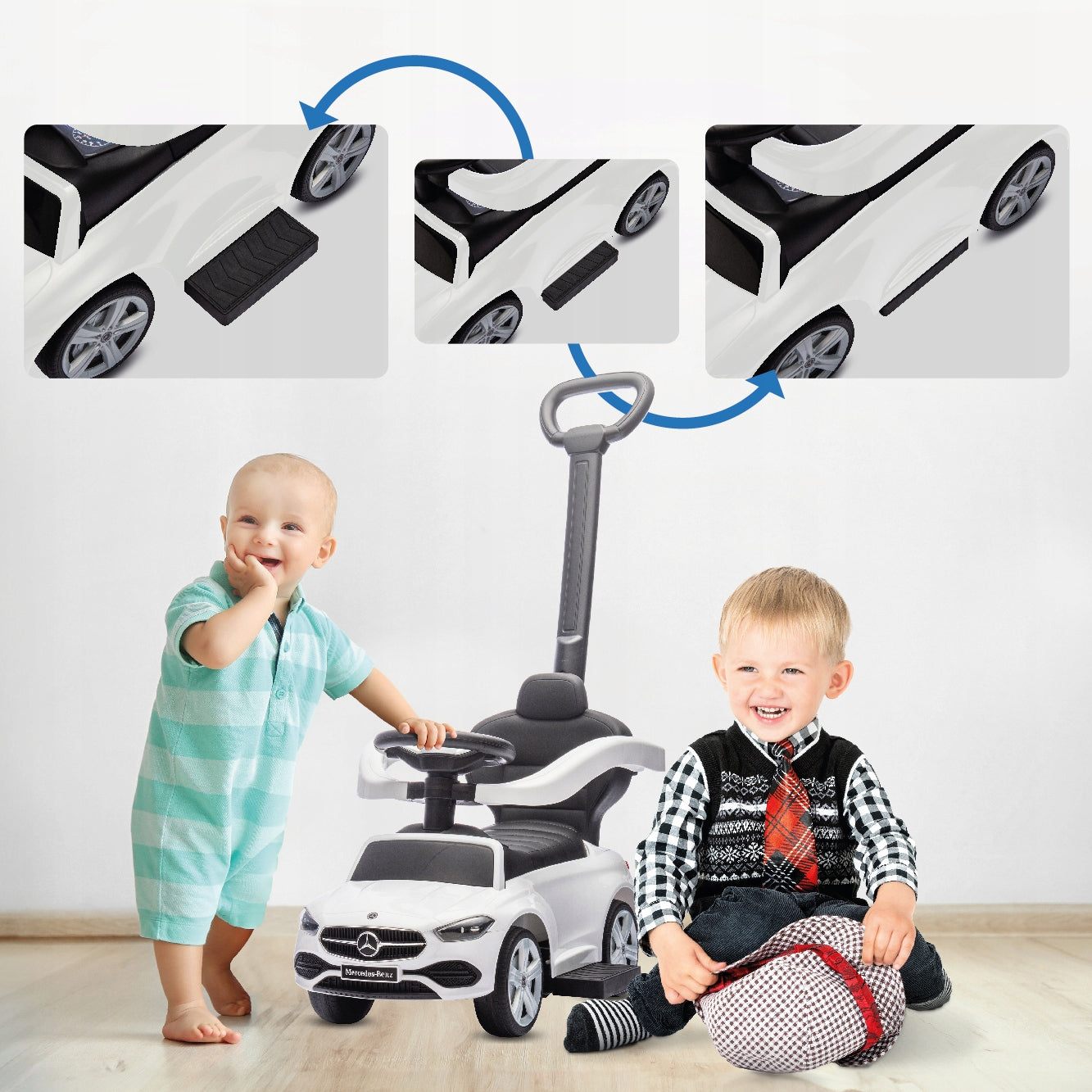 Stumbleras, stumdukas, vaikštynė vaikams Mercedes C-Class, stumdukas, daiktadėžė, pakojis