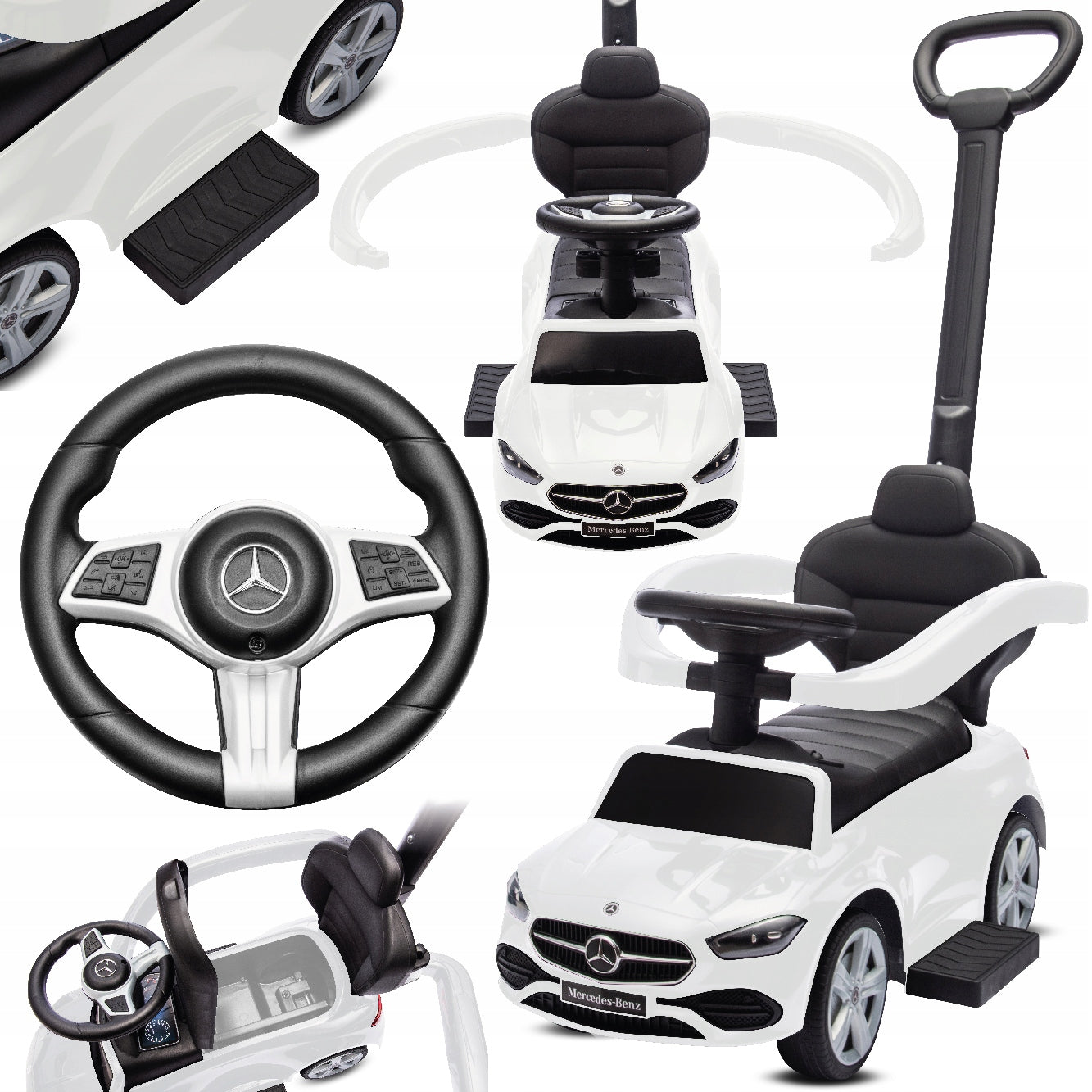 Stumbleras, stumdukas, vaikštynė vaikams Mercedes C-Class, stumdukas, daiktadėžė, pakojis