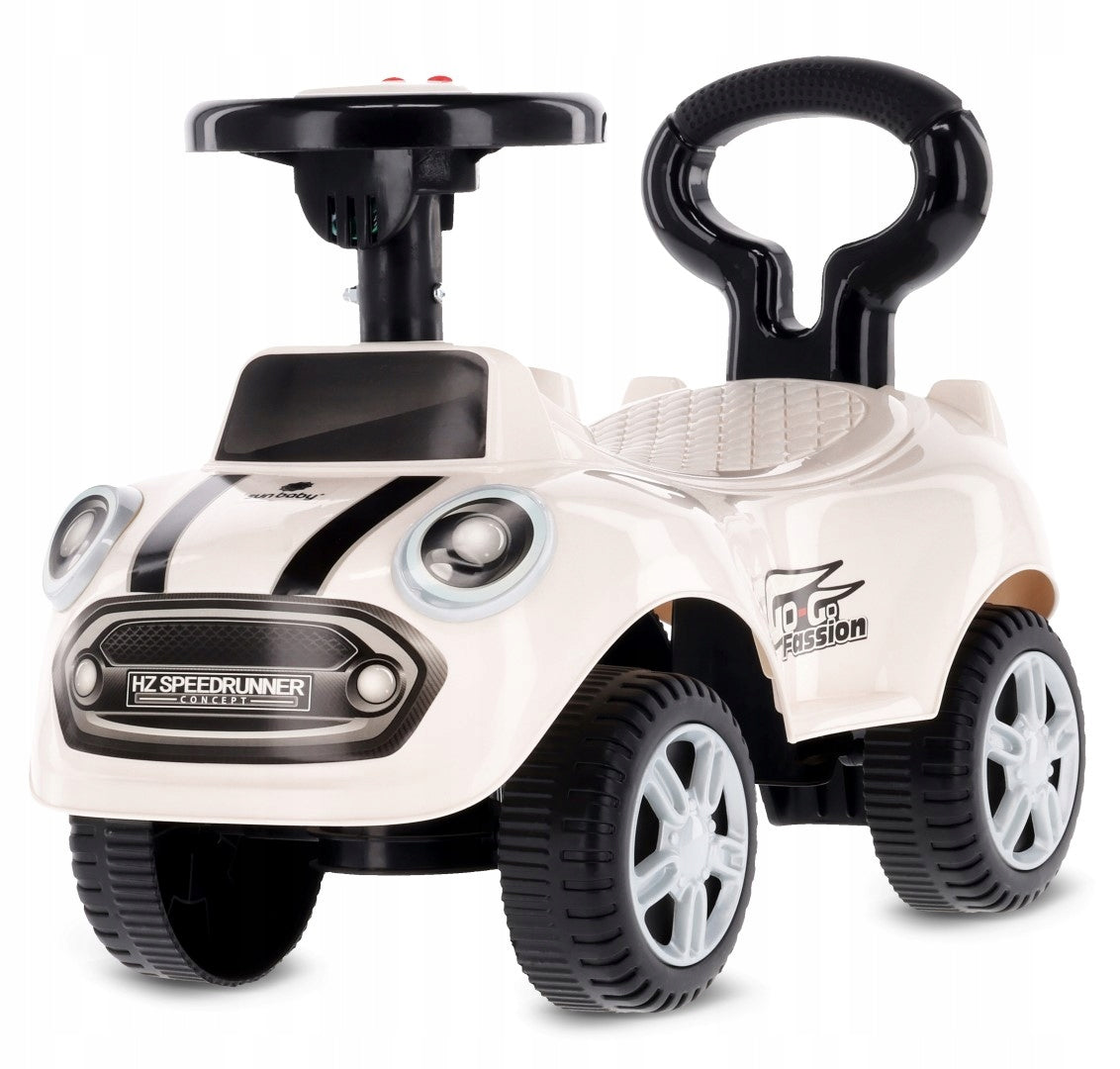 Vaikiškas paspiriama automobilis "GO GO", skirtas metukų proga automobilis-stūmikas su garsu ir atlošu