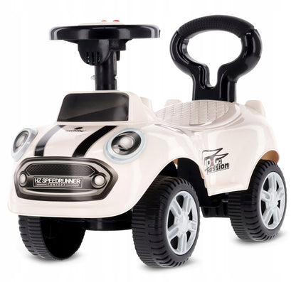 Vaikiškas paspiriama automobilis "GO GO", skirtas metukų proga automobilis-stūmikas su garsu ir atlošu