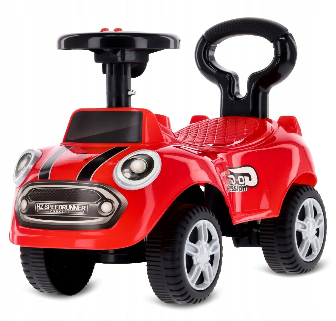 Vaikiškas paspiriama automobilis "GO GO", skirtas metukų proga automobilis-stūmikas su garsu ir atlošu