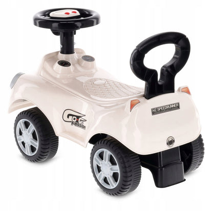 Vaikiškas paspiriama automobilis "GO GO", skirtas metukų proga automobilis-stūmikas su garsu ir atlošu