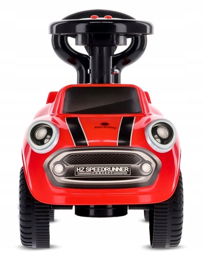 Vaikiškas paspiriama automobilis "GO GO", skirtas metukų proga automobilis-stūmikas su garsu ir atlošu