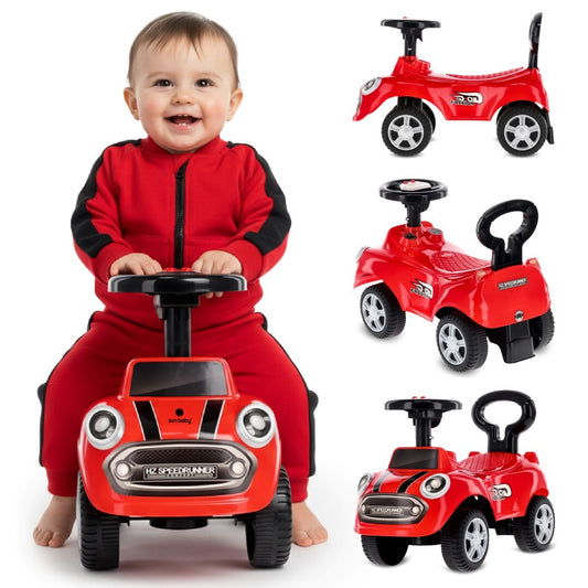 Vaikiškas paspiriama automobilis "GO GO", skirtas metukų proga automobilis-stūmikas su garsu ir atlošu