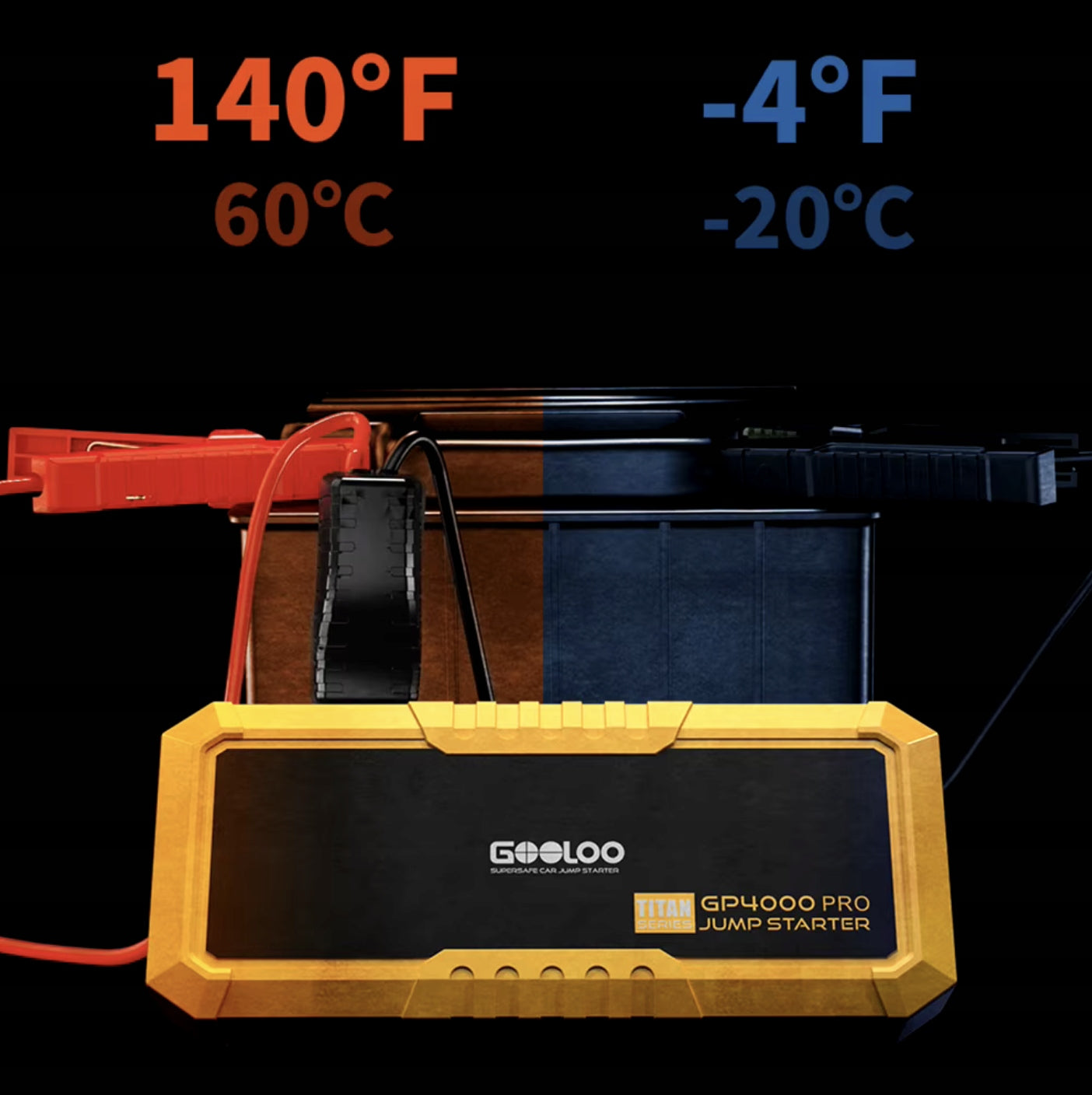 Paleidimo irenginys Powerbank BOOSTER GOOLOO GP4000 PRO 4000A Galingas Greitas