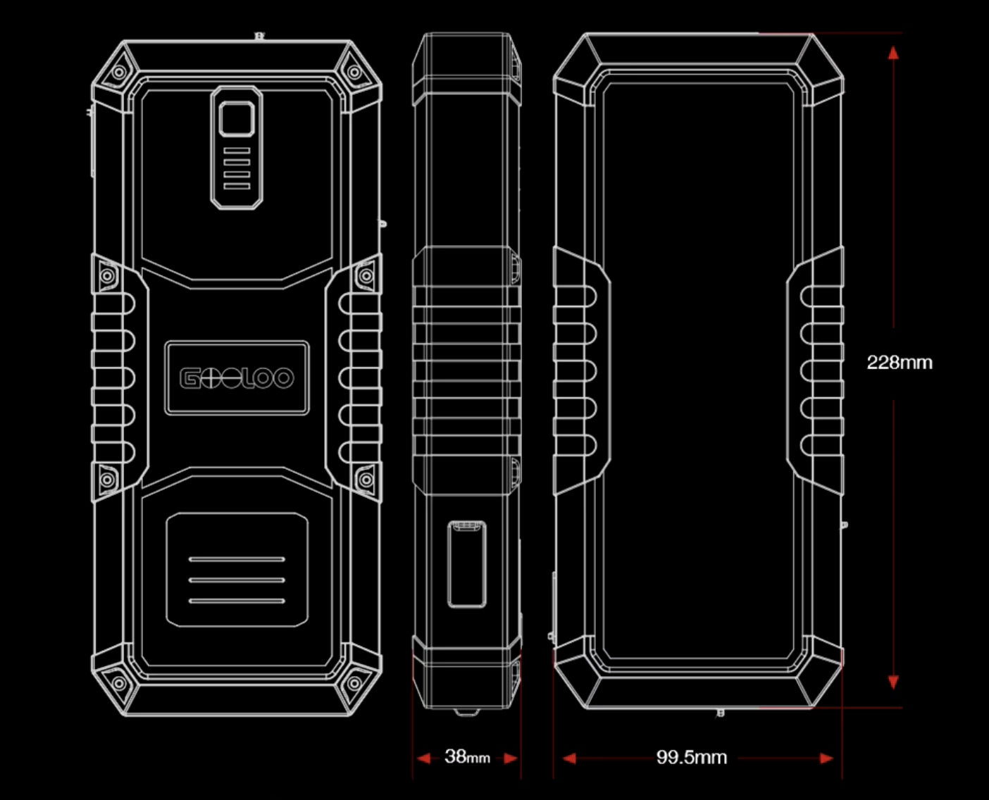 Paleidimo irenginys Powerbank BOOSTER GOOLOO GP4000 PRO 4000A Galingas Greitas