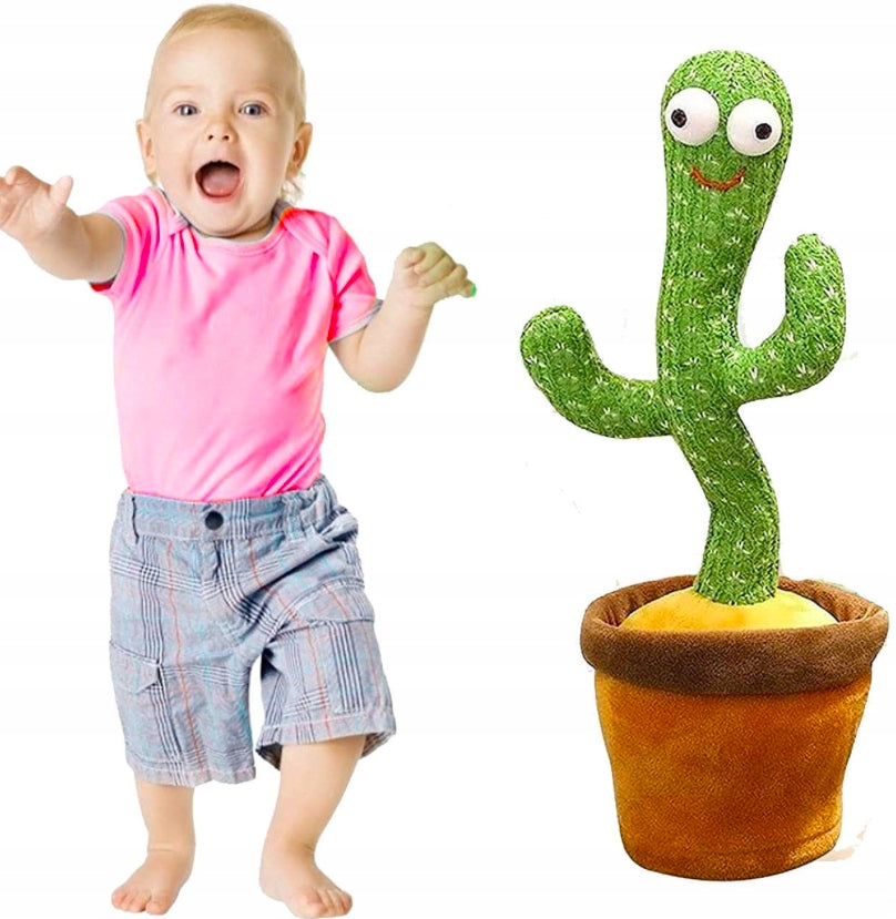 Dainuojantis, šokantis, kartojantis, kalbantis kaktusas su USB, LED, linksmas vaikams