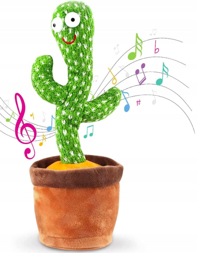 Dainuojantis, šokantis, kartojantis, kalbantis kaktusas su USB, LED, linksmas vaikams