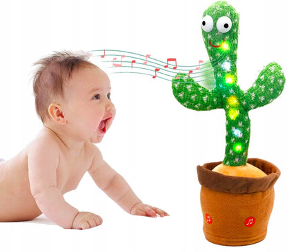Dainuojantis, šokantis, kartojantis, kalbantis kaktusas su USB, LED, linksmas vaikams