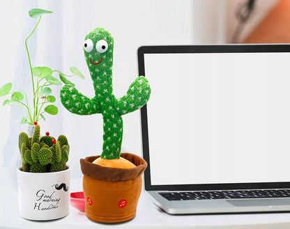 Dainuojantis, šokantis, kartojantis, kalbantis kaktusas su USB, LED, linksmas vaikams