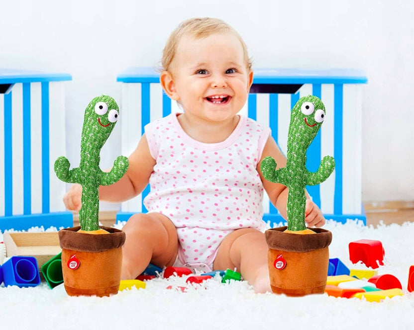 Dainuojantis, šokantis, kartojantis, kalbantis kaktusas su USB, LED, linksmas vaikams