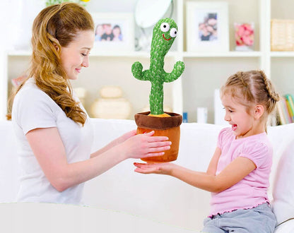 Dainuojantis, šokantis, kartojantis, kalbantis kaktusas su USB, LED, linksmas vaikams