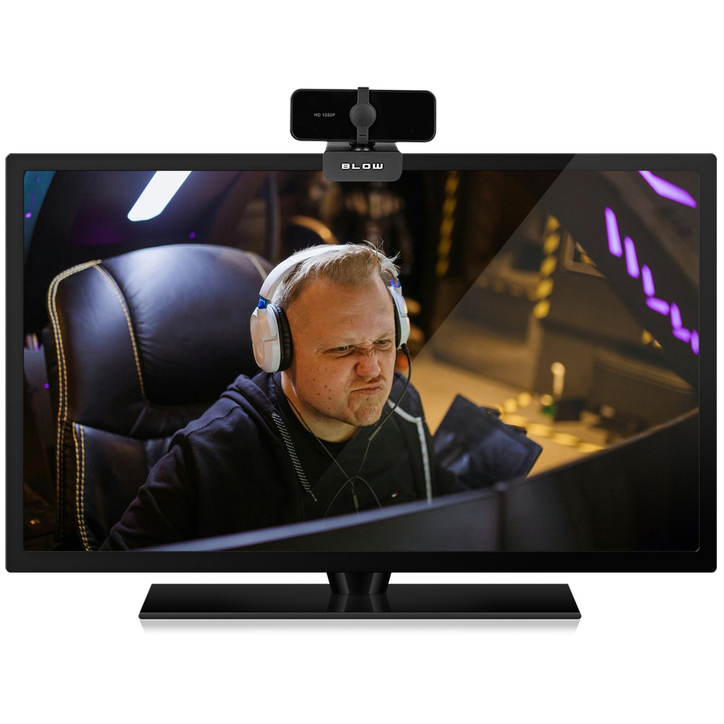 Interneto kameros kamerka su mikrofonu, privatumo dangteliu, Full HD 1080p