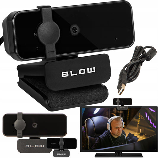 Interneto kameros kamerka su mikrofonu, privatumo dangteliu, Full HD 1080p