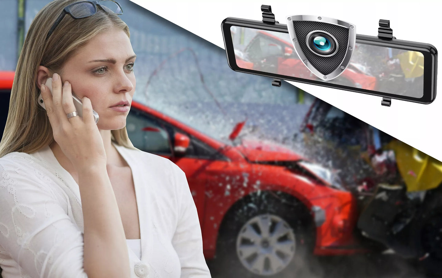 Automobilinė kamera 4K veidrodinis registratorius galinio vaizdo kameraANDROID CARPLAY