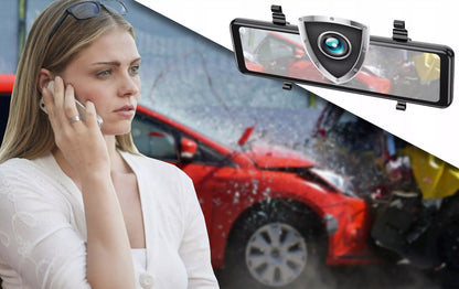 Automobilinė kamera 4K veidrodinis registratorius galinio vaizdo kameraANDROID CARPLAY