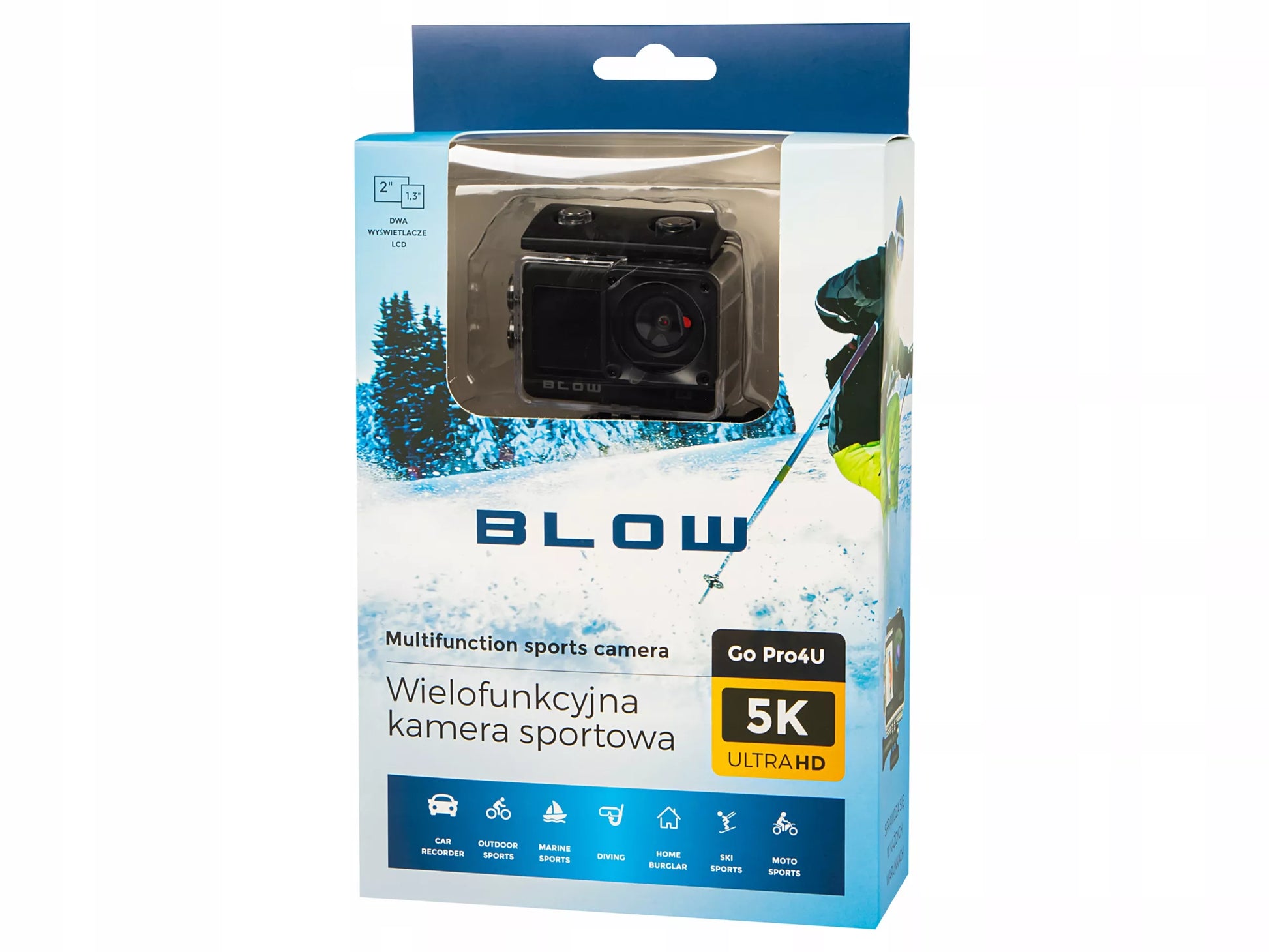 Sporto veiksmo kamera Go Pro4U – 4K, WiFi, USB, UHD, mikrofonas, nuotolinis pultas, laikikliai ir priedai