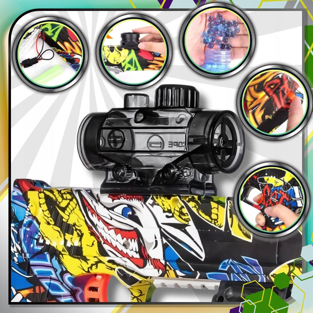 Pistoletas su kulkomis "DEAGLE", automatinis, su vandens kulkomis, su akumuliatoriumi, saugus