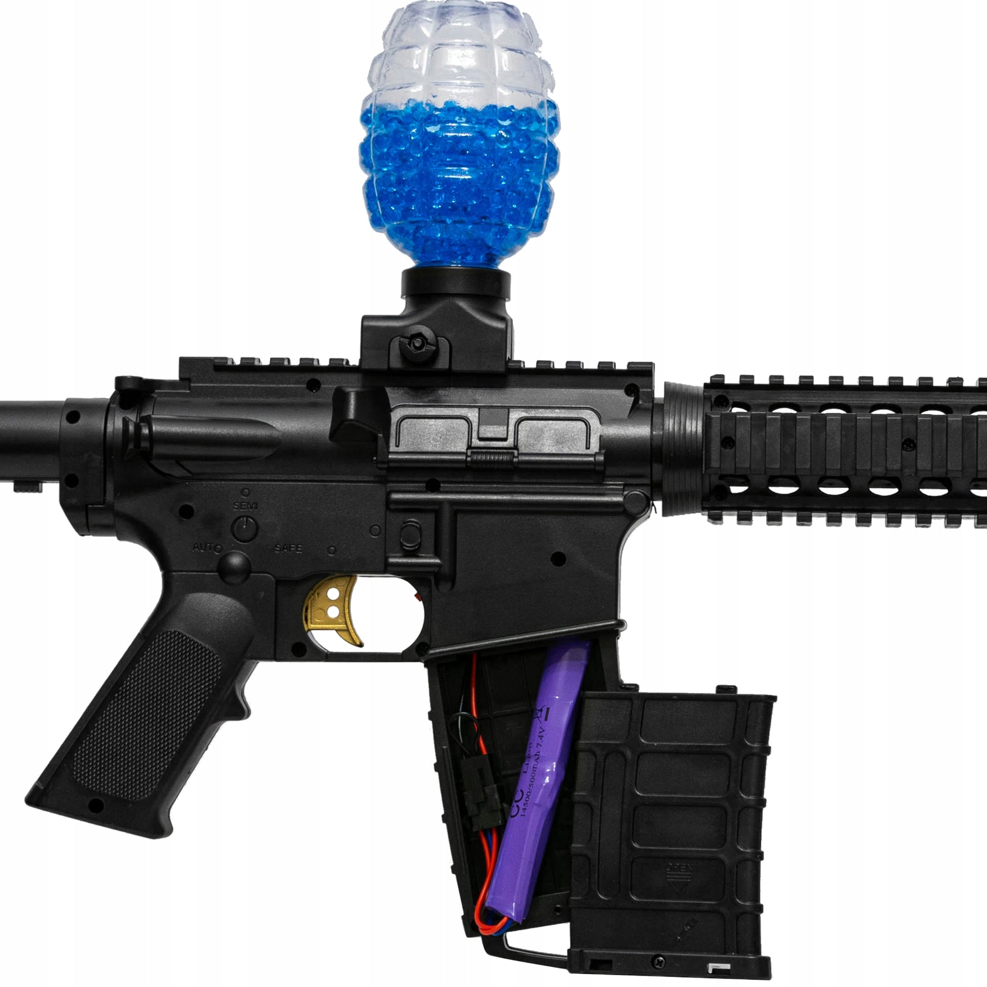 Automatinis pistoletas juodas, skirtas gelio ir vandens rutuliukams