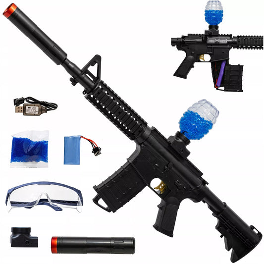 Automatinis pistoletas juodas, skirtas gelio ir vandens rutuliukams