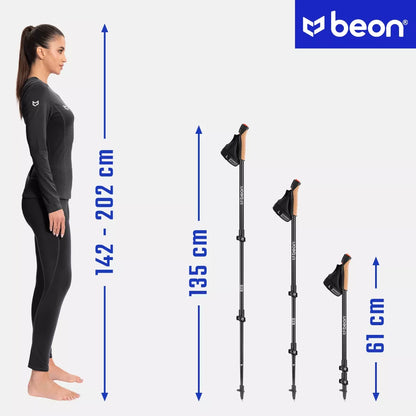 „Nordic Walking” lazdos, sulankstomos vaikščiojimui, anglies pluoštas