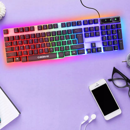 Žaidimų klaviatūra su LED pašvietimu žaidėjams, Membraninė, USB, NumLock