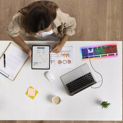 Žaidimų klaviatūra su LED pašvietimu žaidėjams, Membraninė, USB, NumLock