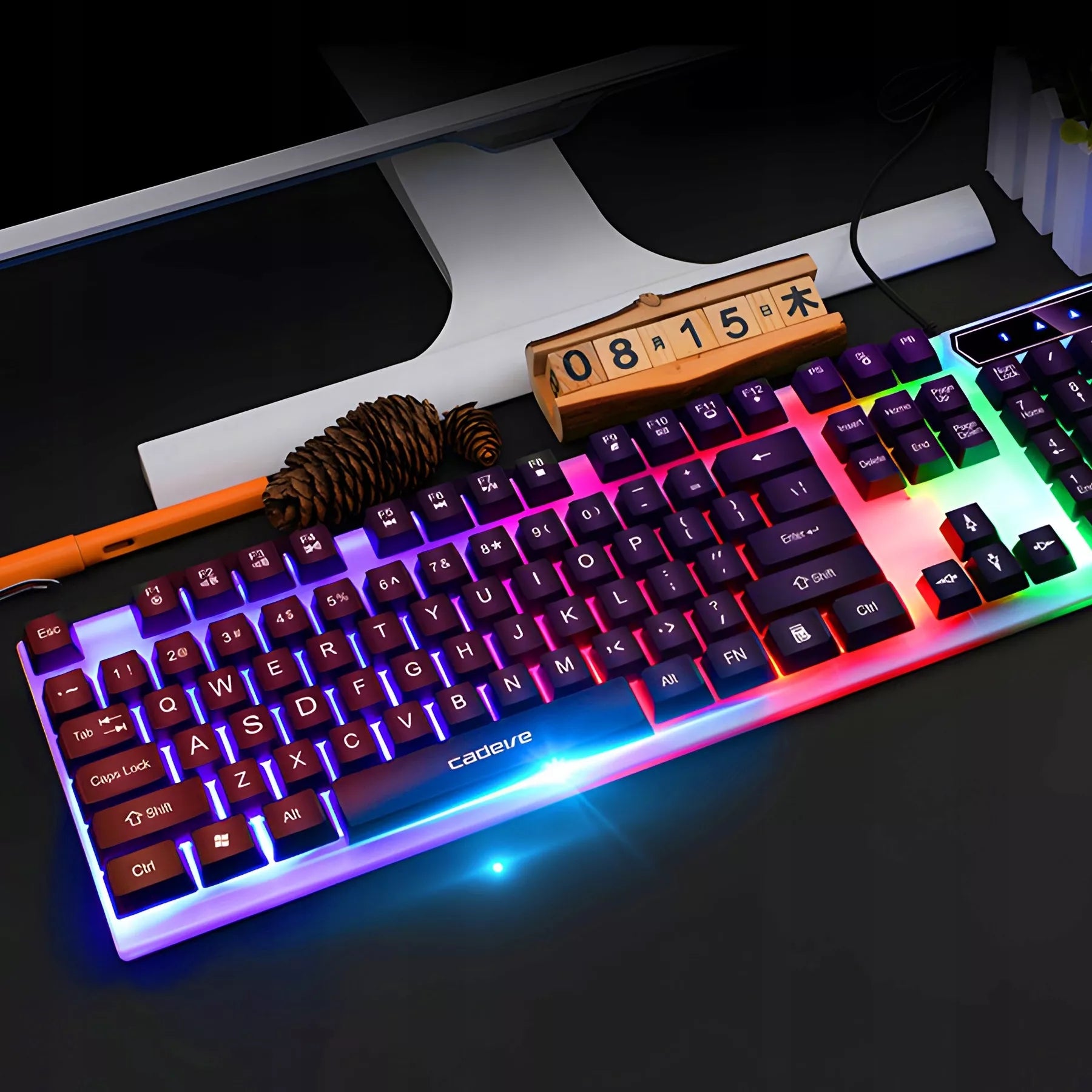 Žaidimų klaviatūra su LED pašvietimu žaidėjams, Membraninė, USB, NumLock