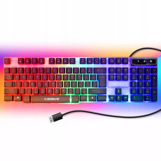 Žaidimų klaviatūra su LED pašvietimu žaidėjams, Membraninė, USB, NumLock